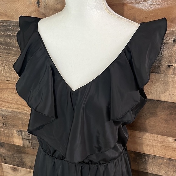 H&M Black Ruffle Dress Size 8 - Picture 2 of 6